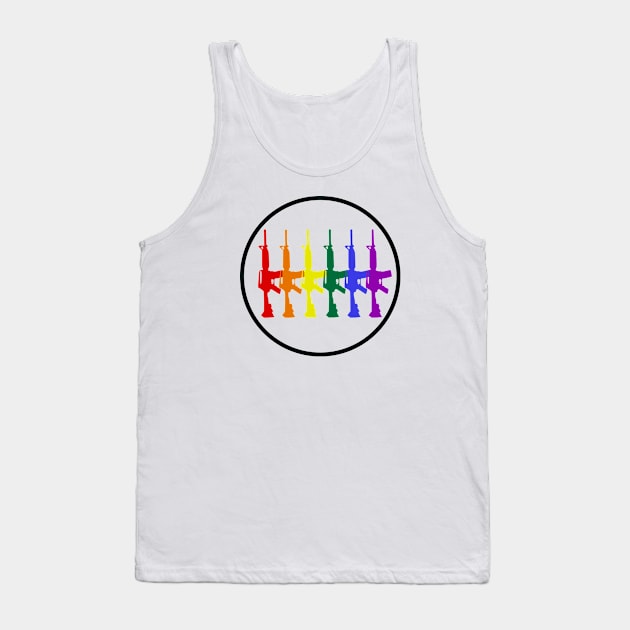 Rainbow Pride Flag Rifles Tank Top by Shared Reality Shop